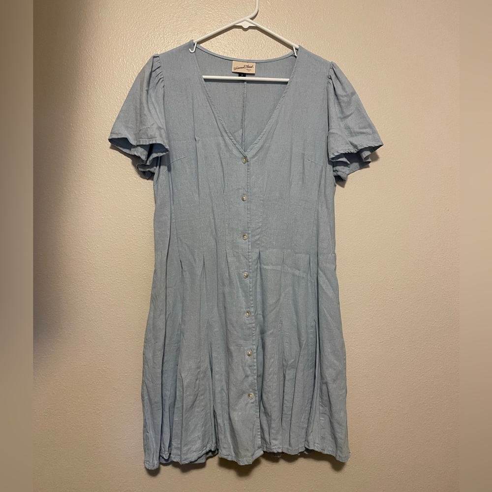 Universal thread a line linen blue dress